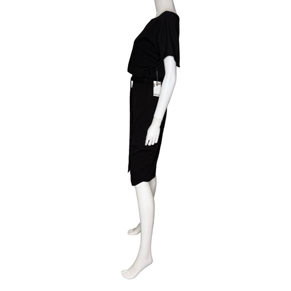 KENSIE Women’s Solid-Colored Faux-Wrap Dress Black Sz 4 NWT - Picture 3 of 7